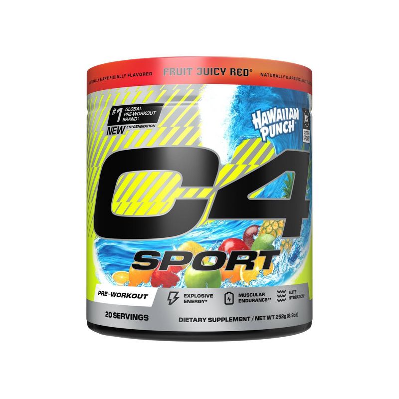 Cellucor C4 Sport Pre-Workout - Hawaiian Punch Fruit Juicy Red - 8.9oz/20 Servings, 1 of 9