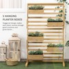 Aghana Digitals 5-Tier Wooden Plant Trellis with Hanging Planter Boxes, Freestanding Fir Wood Stand - 3 of 4