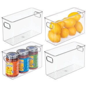 iDesign Set of 4 Pantry Storage Bins with Handles - Clear - 1 of 4