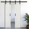 Karl Home 36 in. x 84 in. 2-Panel White Primed K-Shape MDF Interior Sliding Barn Door with Hardware Kit - 2 of 4