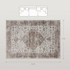 Vintage Area Rug, Machine Washable Non-Slip Floor Carpet for Living Room, Bedroom, Dining Room, Tan - 3 of 4