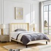 Queen Size Bed Frame Upholstered Platform with Headboard and Strong Wooden Slats,Non-Slip and Noise-Free,No Box Spring, Easy Assembl y (White, Queen ) - 3 of 4