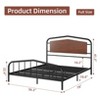 Roof Canopy Iron-Wood Platform Bed - Sandalwood Queen Size Bed with Fence Rail for Bedroom - 2 of 2