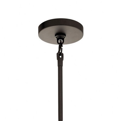 Circolo 27" Bronze 8-Light Oval Chandelier with Clear Glass