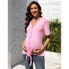 Clearlove Women's Maternity Shirts Color Block Split Hem Tunic Tops Pregnancy Clothes - 2 of 4