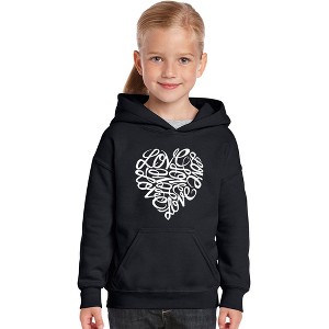 LA Pop Art Girl's Word Art Hooded Sweatshirt - LOVE - 1 of 4