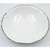 Jiallo 8.75" Simplicity Collection White Porcelain Gold Trim Freestyle Round Shape Tray - 3 of 4