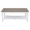 Galano Marcello 39.4 in. White and Oak Rectangular Solid Wood Top Coffee Table - image 2 of 4