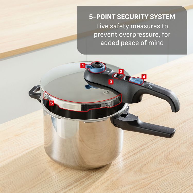 T-Fal 6qt Stainless Steel Pressure Cooker with Straining Basket, 4 of 10