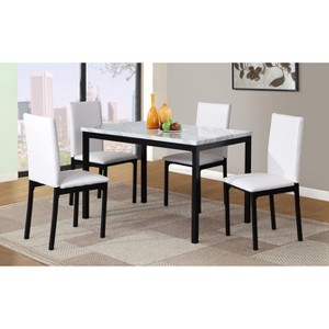 NicBex Dining Table Set for 4 Morden Counter Height Table with Faux Marble Tabletop and 4 Faux Leather Chairs for Kitchen - 1 of 4