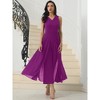 INSPIRE CHIC Women's V-neck Sleeveless Wide Leg Chiffon Cocktail Jumpsuits - 3 of 4