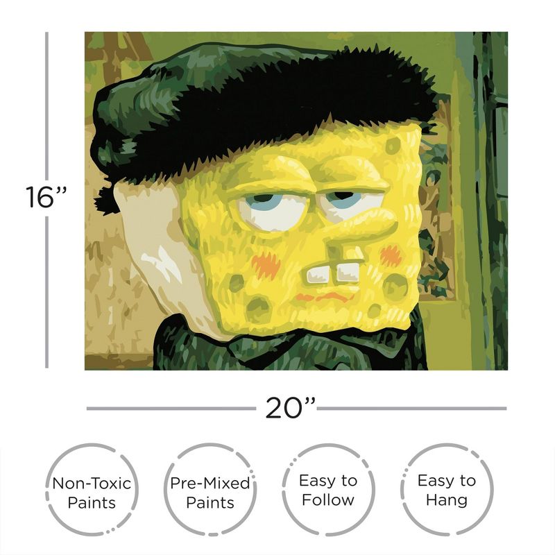 Aquarius Puzzles SpongeBob Van Gogh Portrait Art By Numbers Painting Kit, 2 of 7