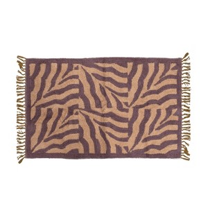 Storied Home Cotton Tufted Print Rug with Fringe - 1 of 4
