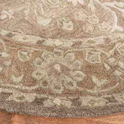 Anatolia Grey Hand-Spun Wool 6' Round Tufted Area Rug