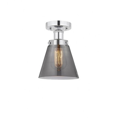 Cone - 1 Light Semi-Flush Mount In Industrial Style-8.25 Inches Tall and 6.5 Inches Wide