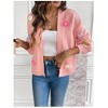 Coolmee Women's Cropped Cardigan Sweaters Crochet Floral Embroidery Open Front Knit Sweater Outwear - 2 of 4