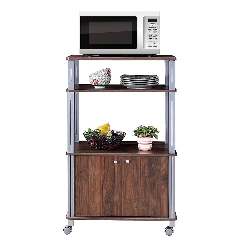Tangkula 3-tier Display Shelf Microwave Stand Cabinet w/ Rolling Wheel, 5 of 7