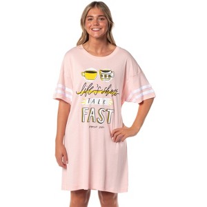 Gilmore Girls Women's Life's Short Talk Fast Nightgown Pajama Shirt Dress - 1 of 4