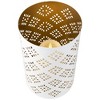 Northlight Laser-Cut Diamond Pattern Iron Candle Holders - 10" - White and Gold Finish - Set of 3 - 4 of 4