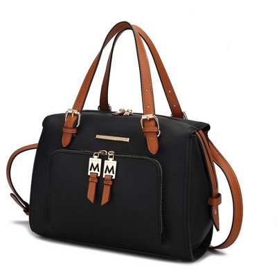 MKF Collection Elise Vegan Leather Color-block Women’s Satchel Bag by Mia K