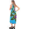 LA LEELA Women's Sarong Bikini Skirt Cover up Swimwear Bathing suit Summer Wraps Swimsuit Beach Wrap Coverups for Women One Size Blue, Floral - 4 of 4