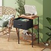 GALAXHERO Nightstand with Charging Station, 25" Bedside Table with Fabric Drawer and Open Shelf, 2-Tier Small End Table for Bedroom - 3 of 4