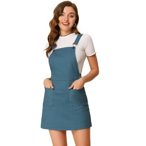 Allegra K Women's Adjustable Strap Above Knee Suspender Dress - 1 of 4