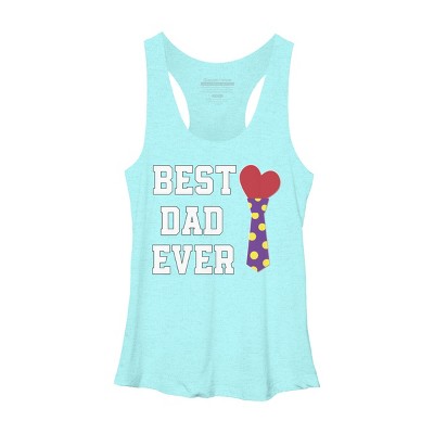 Women's Design By Humans Best Dad Ever Heart Tie By sukhendu12 Racerback Tank Top