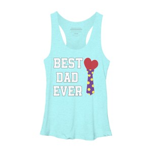 Women's Design By Humans Best Dad Ever Heart Tie By sukhendu12 Racerback Tank Top - 1 of 2
