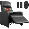 Power Recliner Chair with Massage and Heat, Adjustable Push Back, Wide Armrests, Footrest Padded Seat£¬PU Leather, 2 Side Pockets and USB Port - 4 of 4