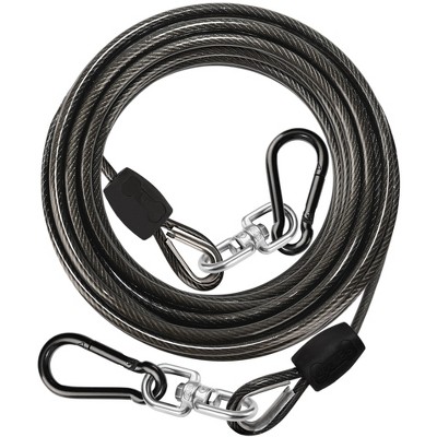 Petbobi 20ft Dog Tie Out Cable Heavy Duty Dog Chain Yard Lead Leash for Large Dogs up to 300lbs, Black