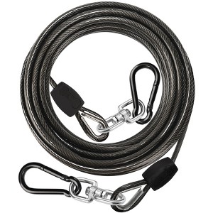 Petbobi 20ft Dog Tie Out Cable Heavy Duty Dog Chain Yard Lead Leash for Large Dogs up to 300lbs, Black - 1 of 4