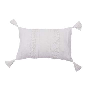 carol & frank Barton Cotton Woven Throw Pillow with Tassels - Insert Included