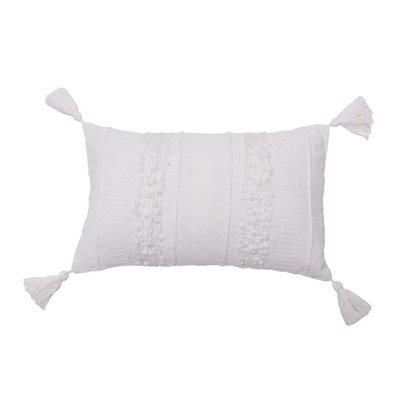 carol & frank Barton Cotton Woven Throw Pillow with Tassels - Insert Included, 1 of 6