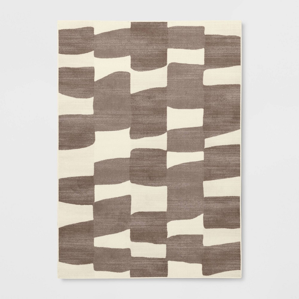 Photos - Area Rug 5'x7' Organic Shapes  Gray - Room Essentials™: Abstract Tufted, Fade & Stain-Resistant, Indoor Use