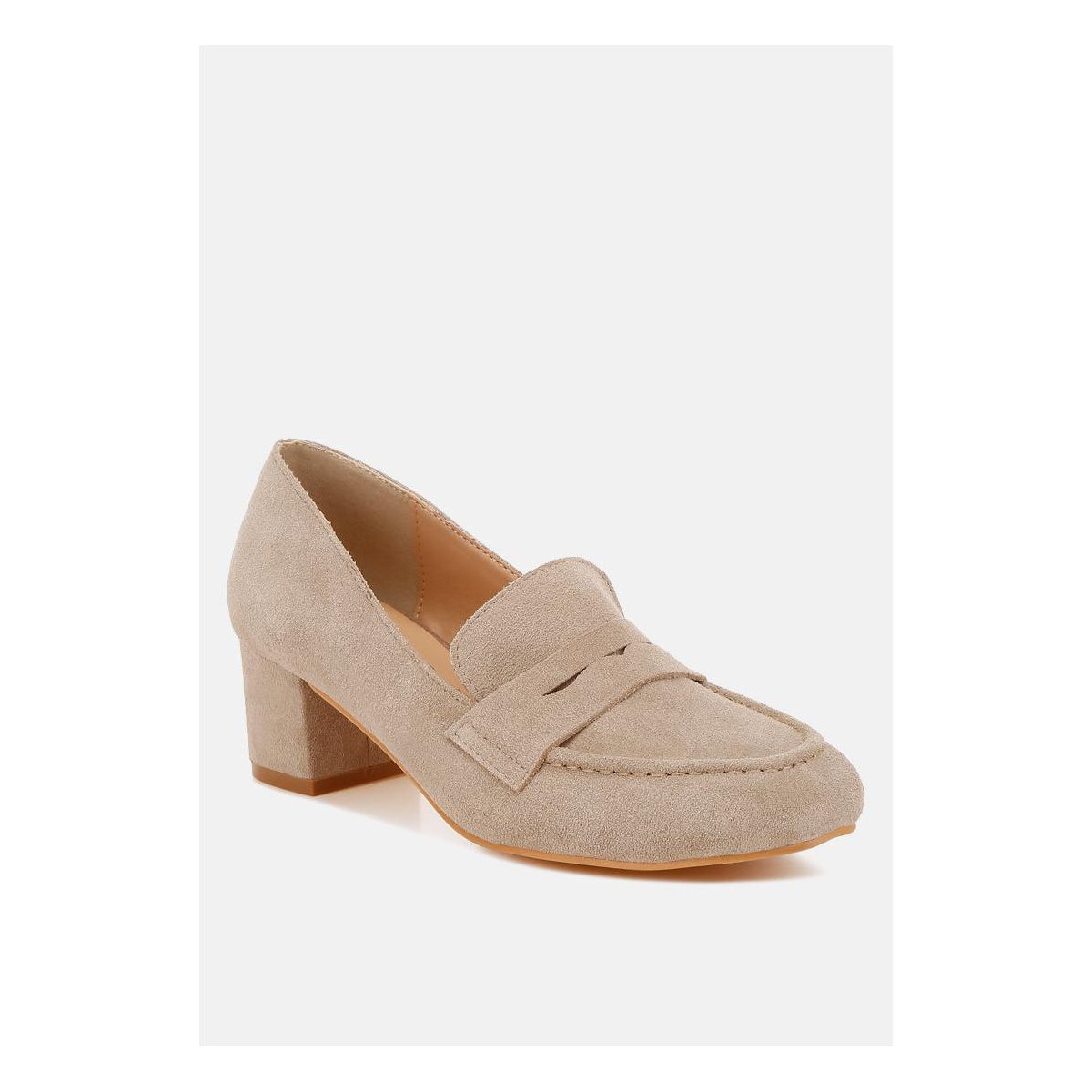 Женские туфли Rag & Co Womens Astra Block Heel Genuine Suede Loafers 10 — фото 2
