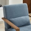 Sapphtopaz Linen Swivel Accent Chair Upholstered Swivel Bedroom Chair with High Backrest Wood Armchair Accent Chairs for Living Room, Nursery - 4 of 4