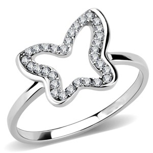 Slickblue Clear CZ Polished Stainless Steel Ring for Women with Animal Charm - Trendy Fashion Jewelry, Size 5-10 - 1 of 4