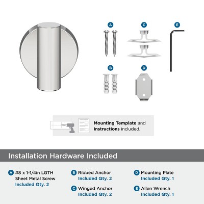 Polished Stainless Steel Wall Mounted Towel and Robe Hook