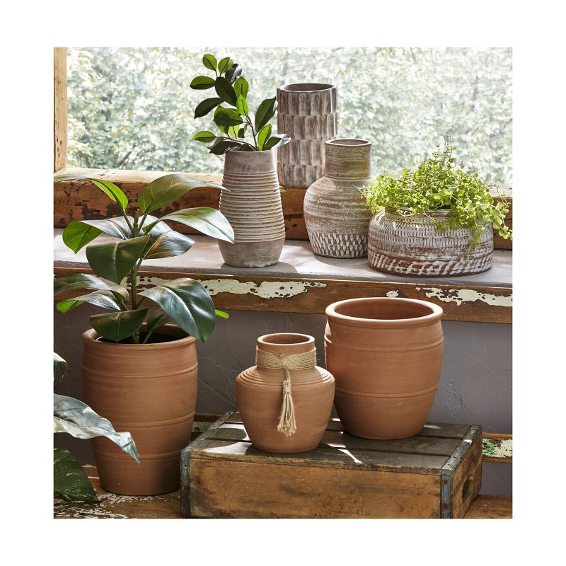 tagltd Vista Terracotta Planter Large, 7.5L x 7.5W x 10HH inches, Holds Up to 6 inch Drop in Pot, 2 of 3
