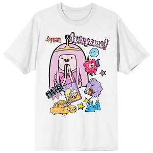 Adventure Time Princess Bubblegum Math Awesome Crew Neck Short Sleeve White Adult T-shirt - 1 of 3