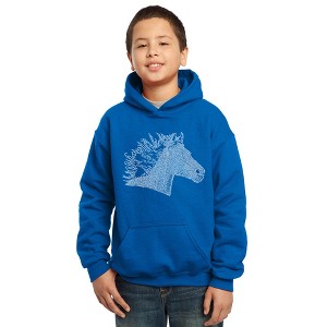 LA Pop Art Boy's Word Art Hooded Sweatshirt - Horse Mane - 1 of 4