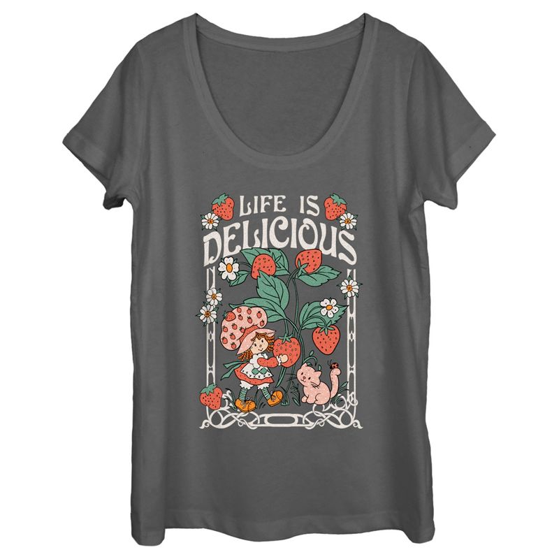 Women's Strawberry Shortcake Life is Delicious Scoop Neck, 1 of 5