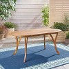 NicBex 70" Outdoor Dining Table,Oval Patio Table with Wood Frame and Teak Finish for 4 to 6 Chairs,Outdoor Furniture,Teak - 2 of 4