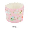 Unique Bargains Disposable Baking Cups Wood Pulp Paper PE Coating Blue Pink Purple 2.76"x2.17" 50 Pcs - 4 of 4