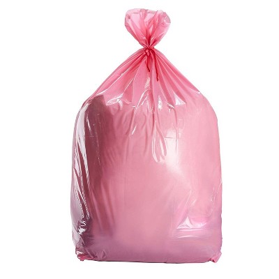 Juvale Pink Large Gift Bags - 6-Pack Jumbo Plastic Sack for Wrapping Oversized Gifts, 36 x 48 Inches, Includes Red String