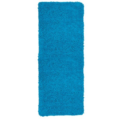 Hastings Home Memory Foam Shag Bath Mat (24x58), Blue