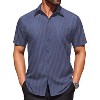COOFANDY Mens Wrinkle Free Dress Shirt Polka Dot Short Sleeve Button Down Business Casual Shirts - 3 of 4