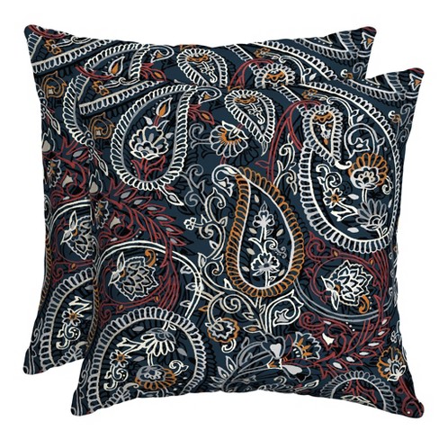 2pk Palmira Paisley Outdoor Throw Pillows Blue - Arden Selections : Target