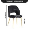 Set of 4 Modern Velvet Dining Chairs with Upholstered Hollow Back and Golden Metal Legs for Dining Room-Baofuwish - 4 of 4
